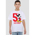 White - Back - Disney Childrens-Kids Mickey Mouse 5th Birthday T-Shirt
