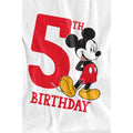 White - Lifestyle - Disney Childrens-Kids Mickey Mouse 5th Birthday T-Shirt
