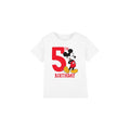White - Front - Disney Childrens-Kids Mickey Mouse 5th Birthday T-Shirt