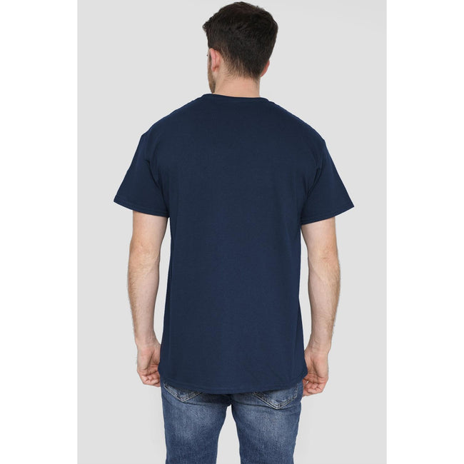 Navy - Side - Disney Mens Mickey Mouse Wreath Christmas T-Shirt