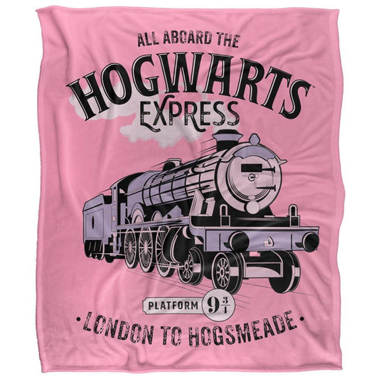 Pink - Front - Harry Potter All Aboard The Hogwarts Express Blanket