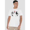White - Back - Disney Mens Mickey & Minnie Mouse Kiss Sketch Valentine`s Day T-Shirt