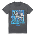 Charcoal - Front - Star Wars Mens Papercut R2-D2 T-Shirt