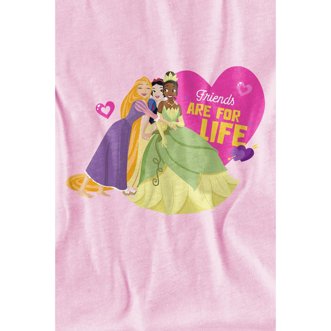 Pink - Lifestyle - Disney Princess Childrens-Kids Friends Are For Life Valentine`s Day T-Shirt