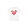 White - Front - Disney Childrens-Kids Mickey Mouse Heart Ears Silhouette Valentine`s Day T-Shirt