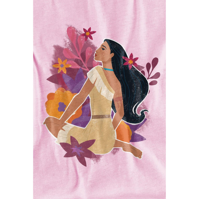 Pink - Lifestyle - Pocahontas Childrens-Kids Flowers T-Shirt