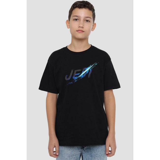 Black - Back - Star Wars Childrens-Kids Jedi Obi Wan Kenobi Slash T-Shirt