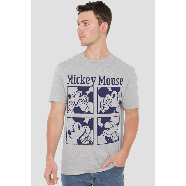 Sport Heather - Back - Disney Mens Mickey Mouse Pixelated T-Shirt