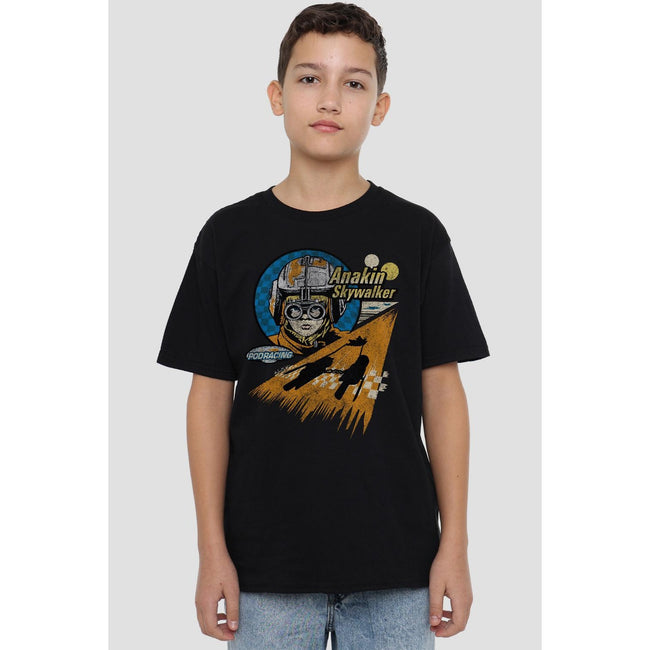 Black - Side - Star Wars Childrens-Kids Mos Espa Anakin Skywalker T-Shirt