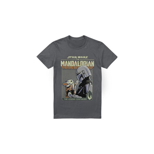 Charcoal - Front - Star Wars: The Mandalorian Mens Legend Continues Grogu T-Shirt
