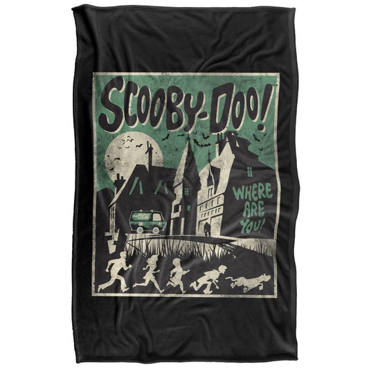 Black-Multicoloured - Front - Scooby Doo Poster Supersoft Blanket