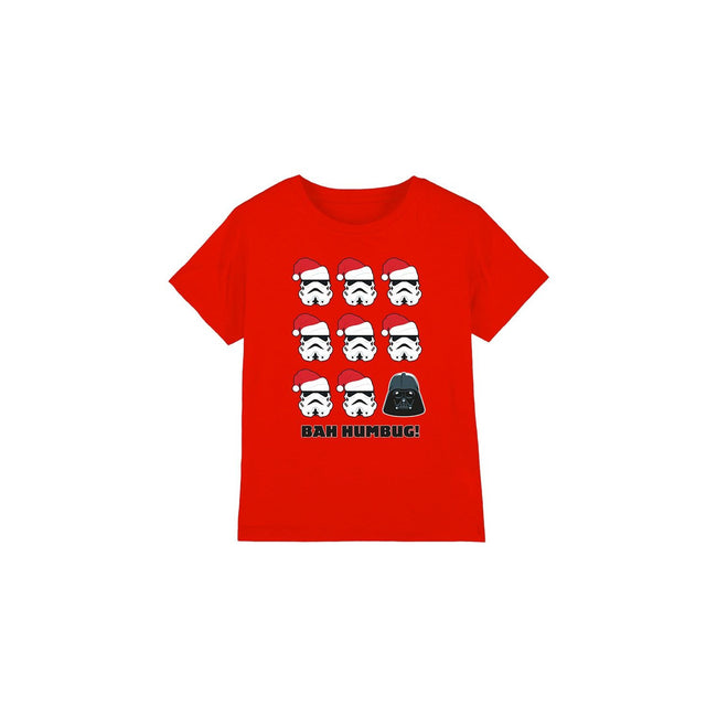 Red - Front - Star Wars Childrens-Kids Bah Humbug Stormtrooper Darth Vader T-Shirt