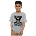 Sport Heather - Back - Marvel Childrens-Kids X-Men Wolverine Action Shot T-Shirt