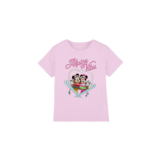 Pink - Front - Disney Childrens-Kids Alpine Vibes Mickey Mouse T-Shirt