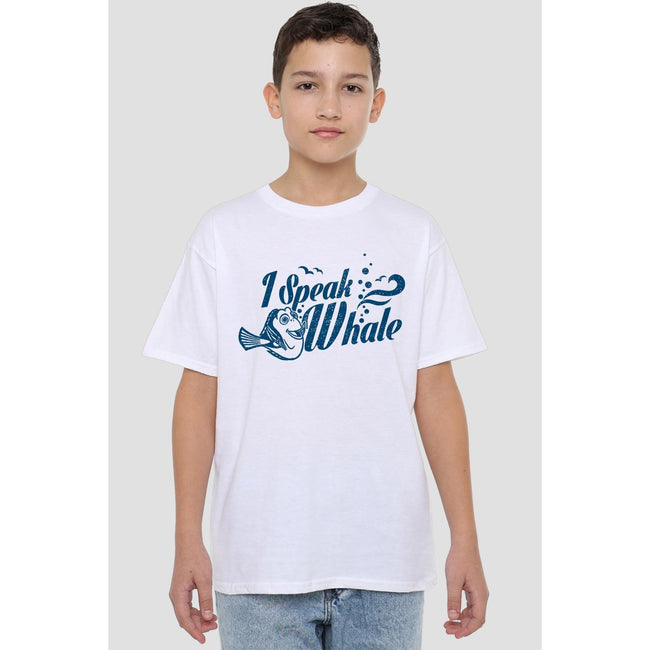 White - Back - Finding Nemo Childrens-Kids I Speak Whale Dory T-Shirt
