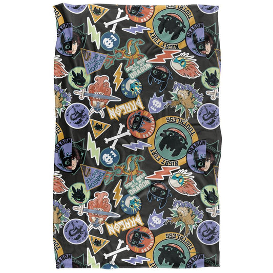 Multicoloured - Front - How To Train Your Dragon Toothless Badge Soft Touch Blanket