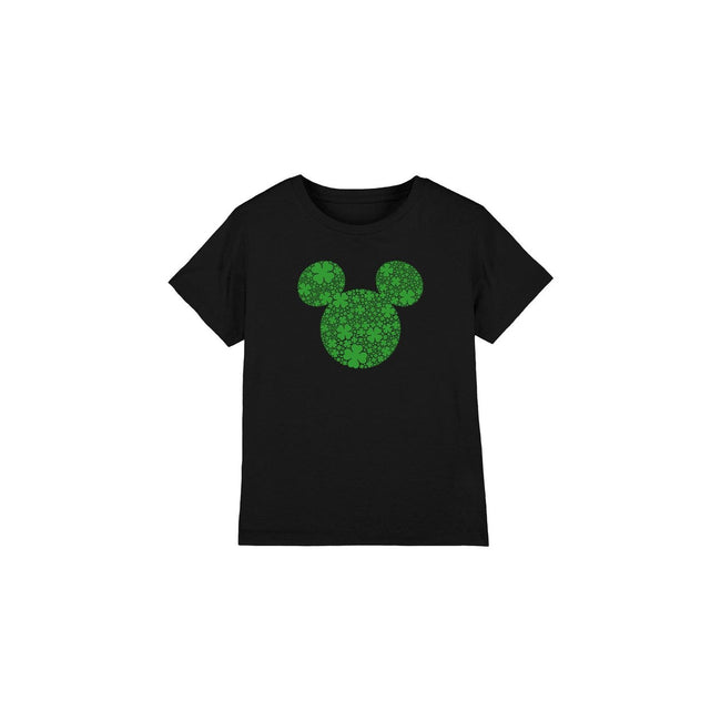 Black - Front - Disney Childrens-Kids Shamrock Ears Mickey Mouse St Patricks Day T-Shirt