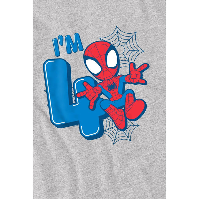 Sport Heather - Lifestyle - Spider-Man Childrens-Kids Cute Spidey 4th Birthday T-Shirt