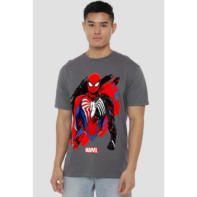 Charcoal - Back - Spider-Man Mens Symbiote T-Shirt