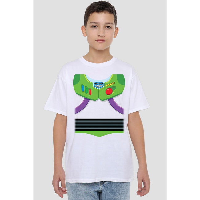 White - Back - Toy Story Childrens-Kids Buzz Lightyear Costume T-Shirt