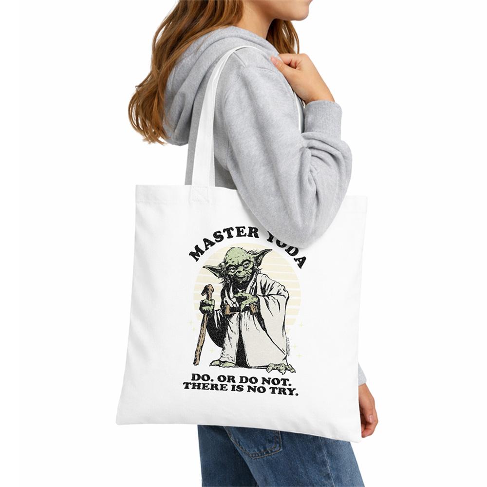 White - Lifestyle - Star Wars Do Or Do Not There Is No Try Yoda Tote Bag