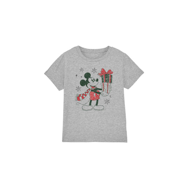 Sport Heather - Front - Disney Childrens-Kids Mickey Mouse Present Christmas T-Shirt