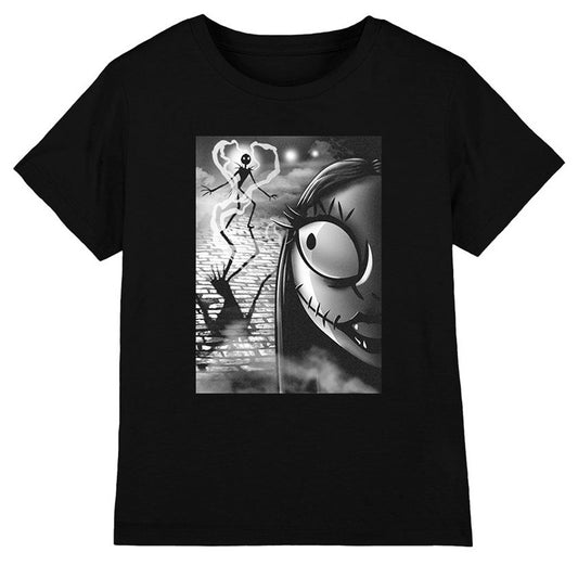 Black - Front - The Nightmare Before Christmas Childrens-Kids Sally Close Up T-Shirt