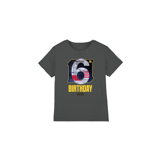 Charcoal - Front - Star Wars Childrens-Kids X-Wing Space 6th Birthday T-Shirt
