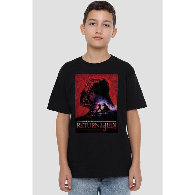 Black - Back - Star Wars Childrens-Kids Return Of The Jedi Block T-Shirt