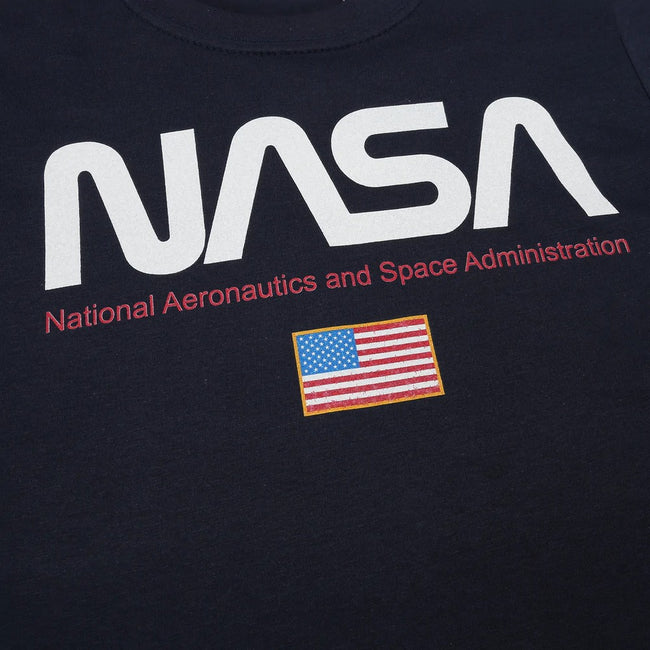 Navy - Side - NASA Boys Flag T-Shirt