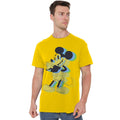 Yellow - Side - Disney Mens Trippy Mickey Mouse T-Shirt