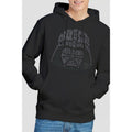 Black - Back - Star Wars Mens Darth Vader Text Head Hoodie