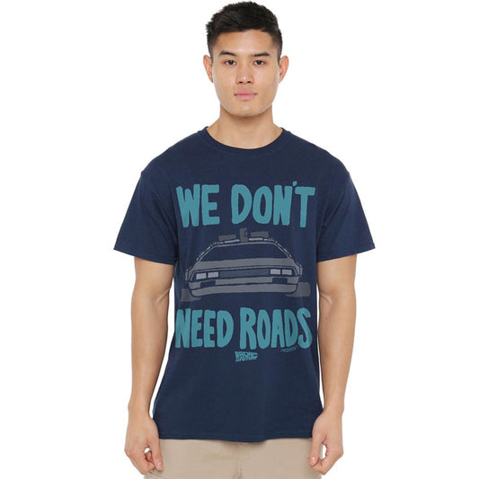 Navy - Back - Back To The Future Unisex Adult We Don´t Need Roads T-Shirt