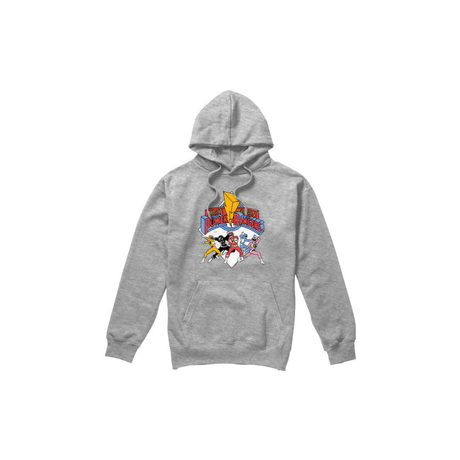 Sport Heather - Front - Power Rangers Mens Retro Rangers Hoodie