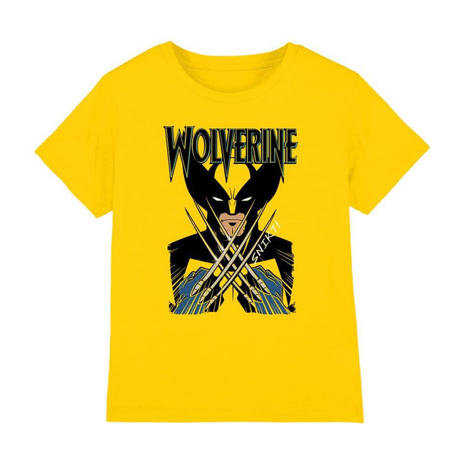 Yellow - Front - Marvel Childrens-Kids X-Men Wolverine Action Shot T-Shirt