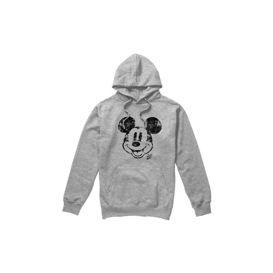 Sport Heather - Front - Disney Mens Mickey Mouse Face Distress Hoodie