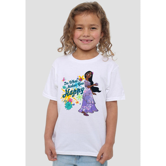 White - Lifestyle - Encanto Childrens-Kids Do What Makes You Happy Isabela T-Shirt