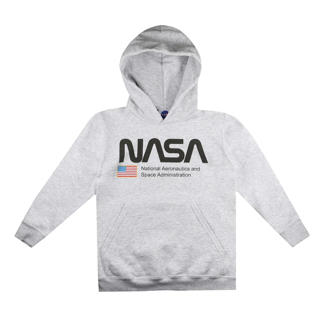 Grey - Front - NASA Boys National Aeronautics Hoodie