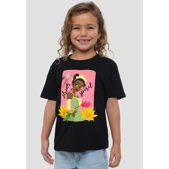 Black - Back - The Princess and the Frog Childrens-Kids Strong Spirit Tiana T-Shirt