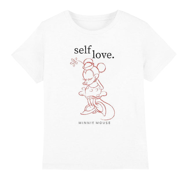 White - Front - Disney Childrens-Kids Self Love Minnie Mouse Valentine`s Day T-Shirt
