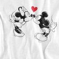 White - Side - Disney Childrens-Kids Mickey & Minnie Mouse Kiss Sketch Valentine`s Day T-Shirt
