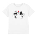 White - Front - Disney Childrens-Kids Mickey & Minnie Mouse Kiss Sketch Valentine`s Day T-Shirt
