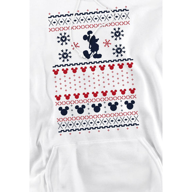 White - Side - Disney Mens Mickey Mouse Christmas Sweater Hoodie