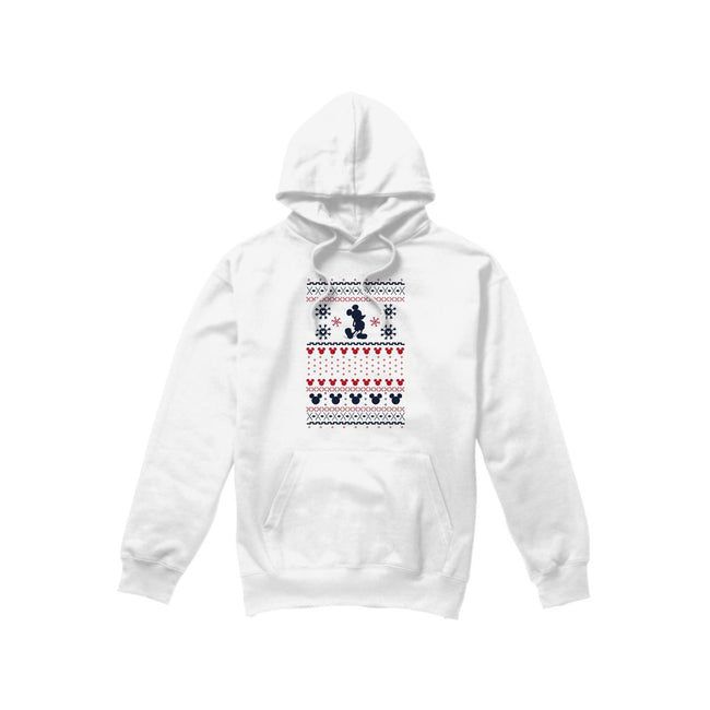 White - Front - Disney Mens Mickey Mouse Christmas Sweater Hoodie