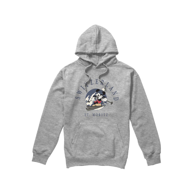 Sport Heather - Front - Disney Mens Switzerland Mickey Mouse Hoodie