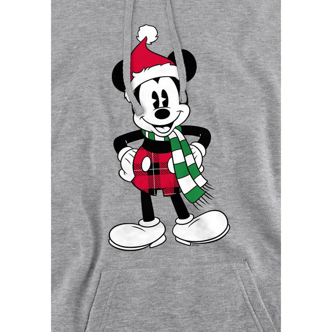 Sport Heather - Side - Disney Mens Mickey Mouse Tartan Christmas Hoodie