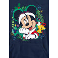 Navy - Side - Disney Mens Mickey Mouse Wreath Christmas Hoodie