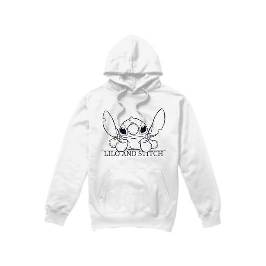 White - Front - Lilo & Stitch Mens Relaxed Sketch Hoodie