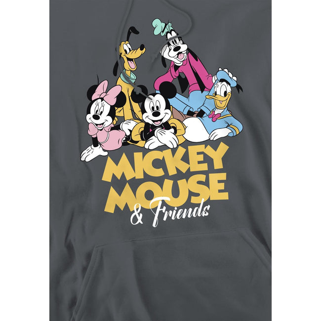 Charcoal - Side - Disney Mens Mickey Mouse Friends Hoodie