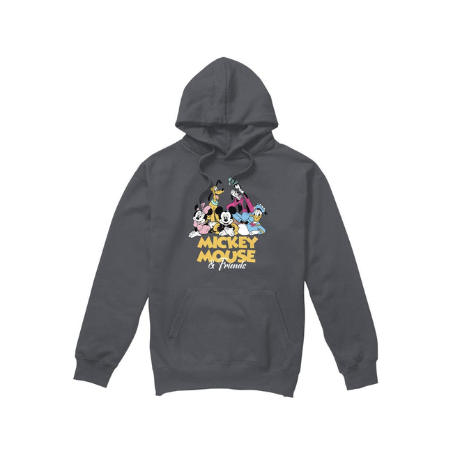 Charcoal - Front - Disney Mens Mickey Mouse Friends Hoodie